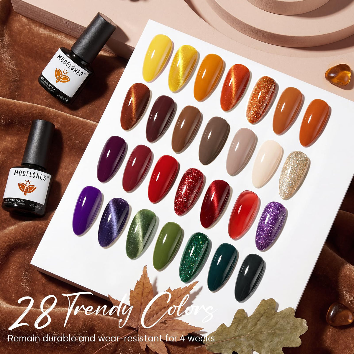 modelones Cat Eye Gel Nail Polish 5 ml bottles in assorted colours