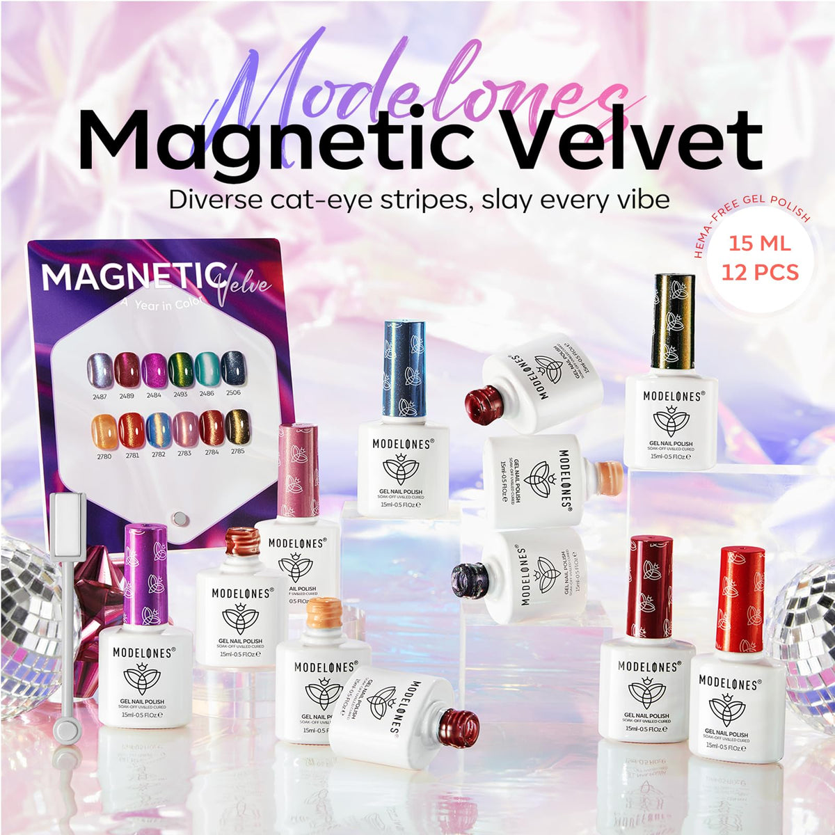 modelones Cat Eye Gel Nail Polish application on nails