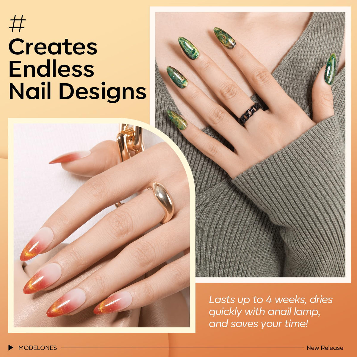 modelones Cat Eye Gel Nail Polish application process