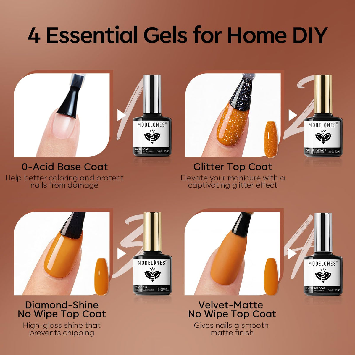 modelones Cat Eye Gel Nail Polish autumn colour swatches