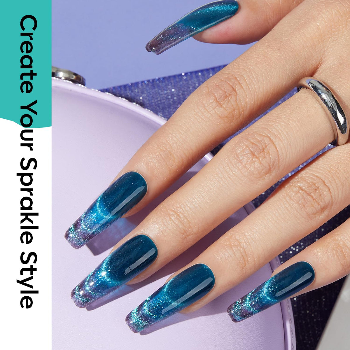 modelones Cat Eye Gel Nail Polish Blue shade bottle
