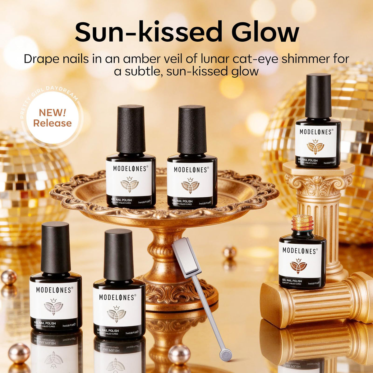 modelones Cat Eye Gel Nail Polish close-up of shimmer effect