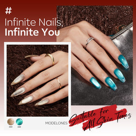 modelones Cat Eye Gel Nail Polish glitter top coat close-up