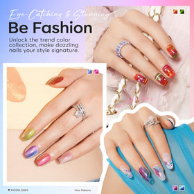 modelones Cat Eye Gel Nail Polish glossy finish on nails