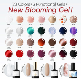 modelones Cat Eye Gel Nail Polish Kit 28 colours with top coats