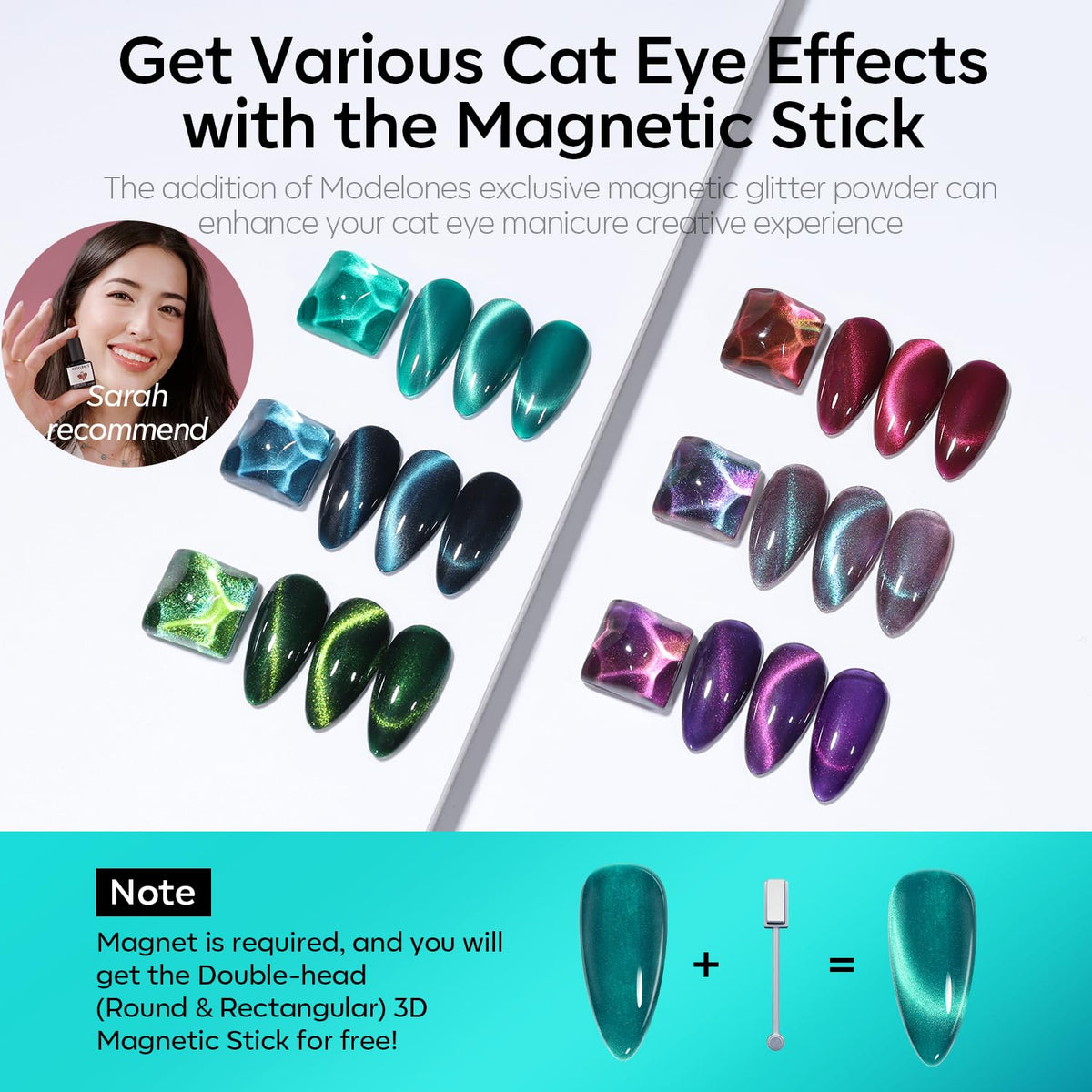 modelones Cat Eye Gel Nail Polish Red shade bottle