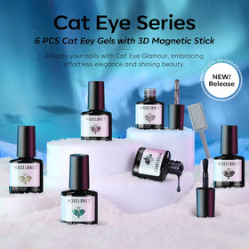 modelones Cat Eye Gel Nail Polish Set in use with magnetic effect