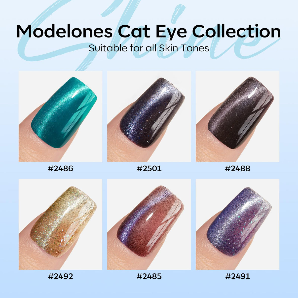 modelones Cat Eye Gel Nail Polish Set with double-head magnetic stick