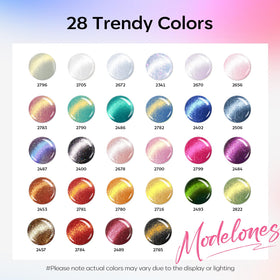modelones Cat Eye Gel Nail Polish vibrant colours displayed in kit
