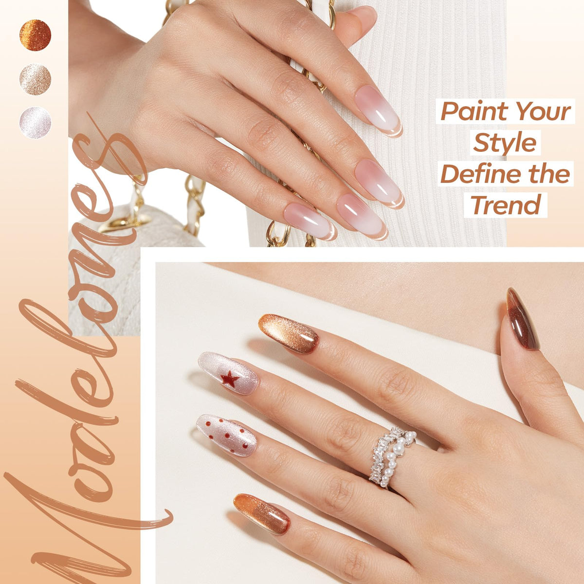 modelones Cat Eye Gel Polish application on nails