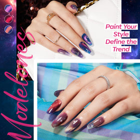 modelones cat eye gel polish close-up of holographic effect