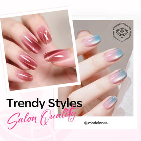 Modelones Cat Eye Magnet Tool alongside gel polish bottles