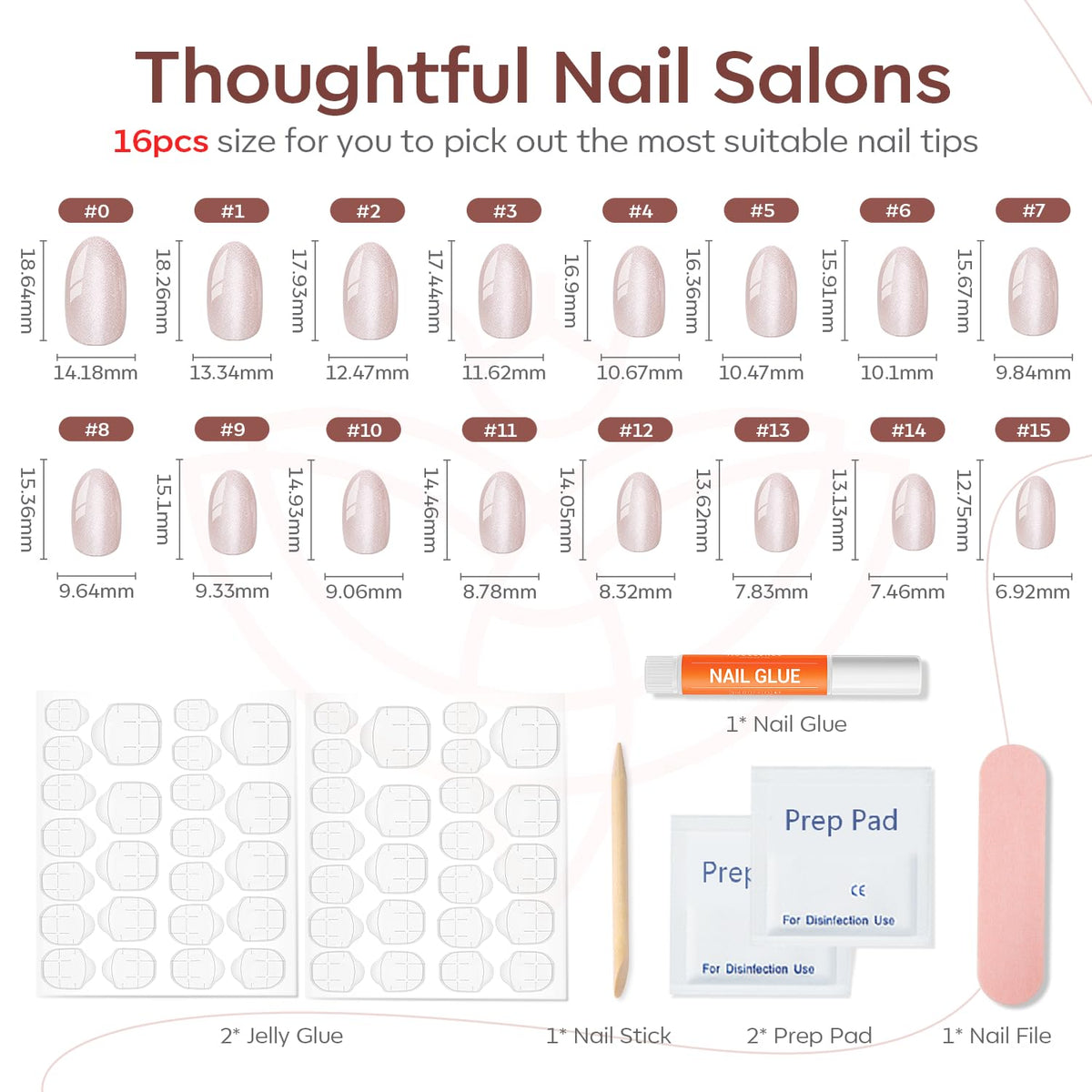 modelones Cat Eye Press on Nails with adhesive tabs and nail glue