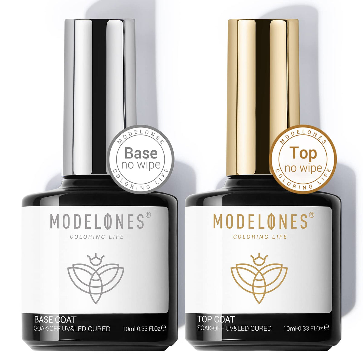 modelones Clear Gel Nail Polish Set 10ml Base Coat and Top Coat front view