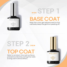 modelones Clear Gel Nail Polish Set with applied nails