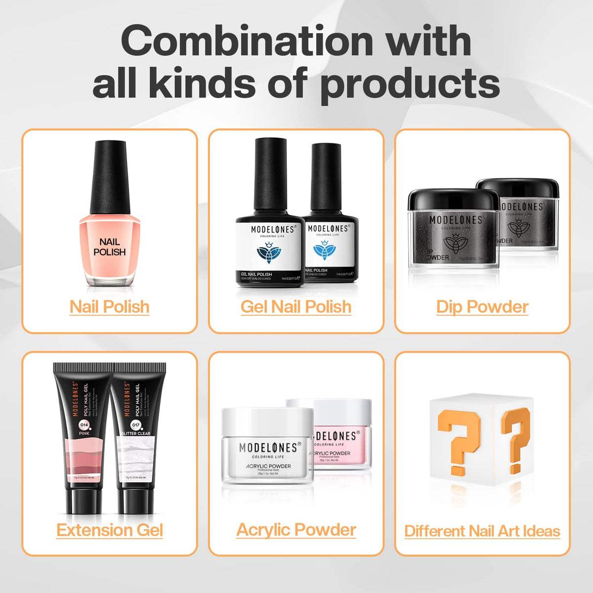 modelones Clear Gel Nail Polish Set with nail tools