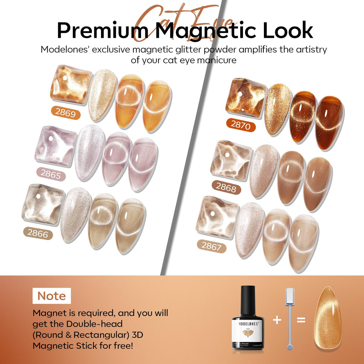 modelones Double-Heads Magnetic Stick for cat eye effect