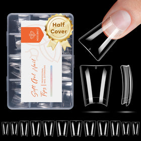 modelones Duck Nail Tips Short Flare front view with various sizes