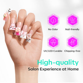 modelones Duck Nail Tips Short Flare in use on nails