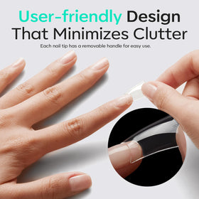 modelones Duck Nail Tips Short Flare showing multiple pieces