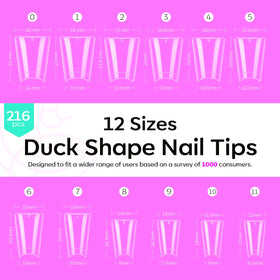 modelones Duck Nail Tips Short Flare with gel polish application