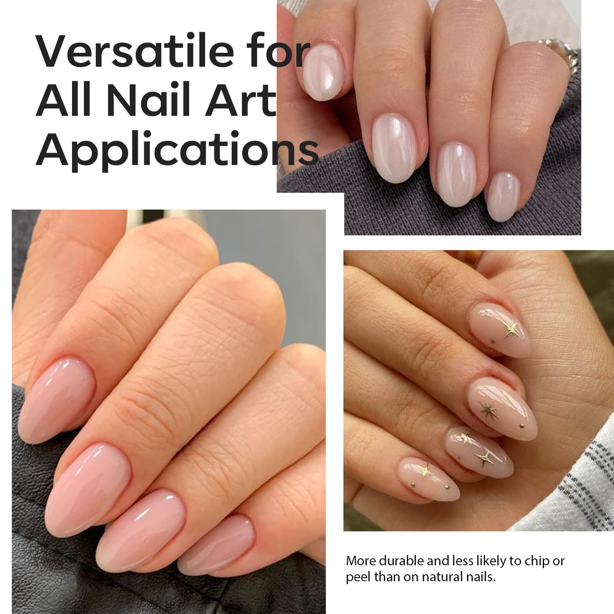 modelones Extra Short Almond Nail Tips showing various sizes