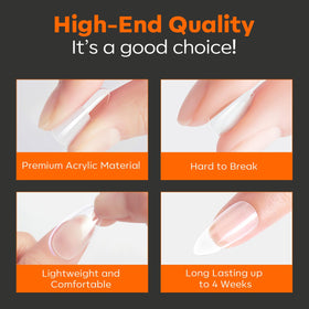 modelones Extra Short Almond Nail Tips with gel polish application