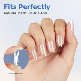 modelones Extra Short Coffin Nail Tips in a nail art setup