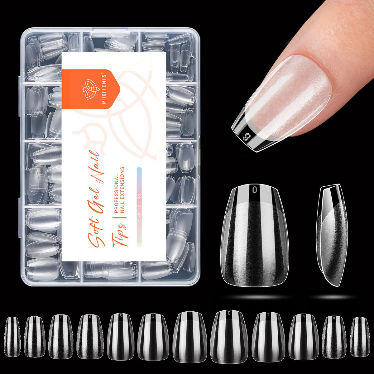 modelones Extra Short Coffin Nail Tips package front view