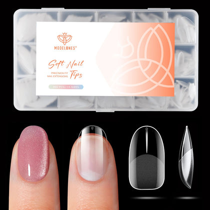 Modelones Extra Short Oval Nail Tips 360pcs front view