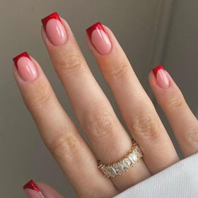 modelones Extra Short Press on Nails Burgundy front view