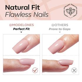 modelones Extra Short Press on Nails Burgundy kit with accessories