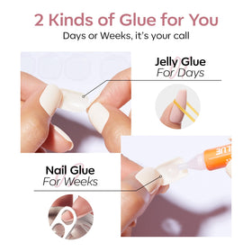 modelones Extra Short Press on Nails displaying various sizes