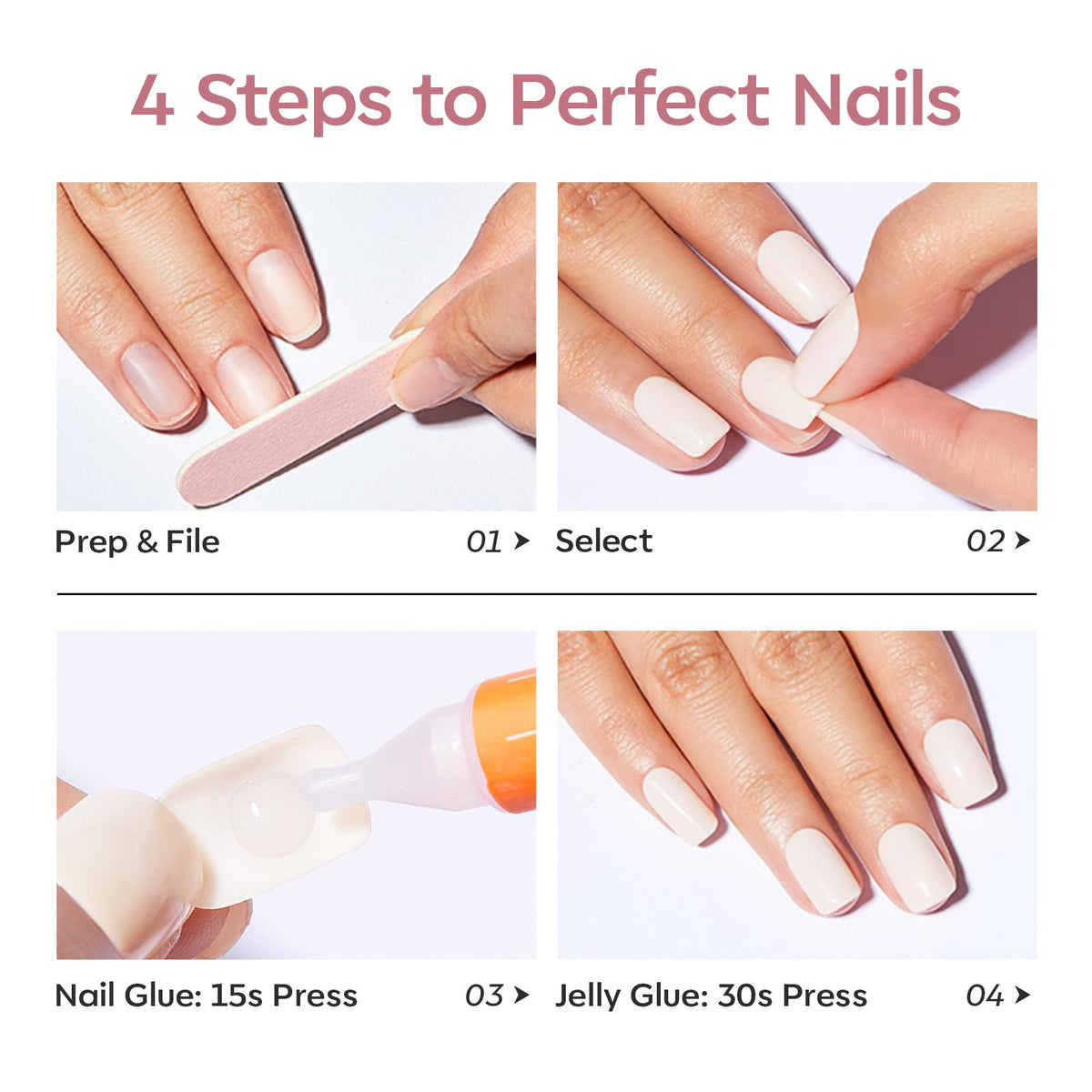 modelones Extra Short Press on Nails in packaging