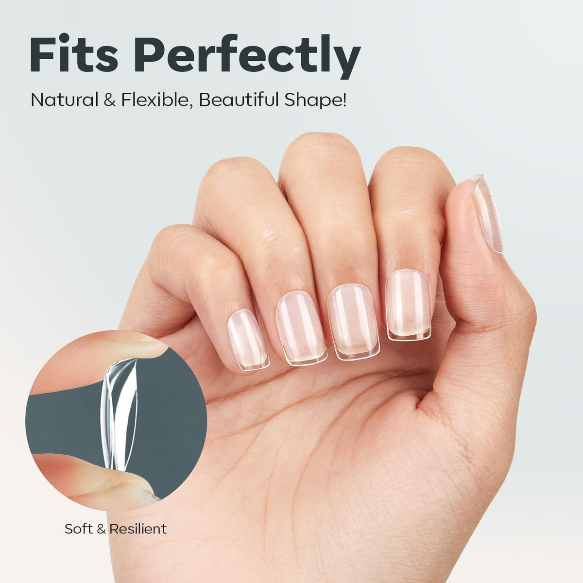 Modelones Extra Short Square Nail Tips displayed in a nail art setup