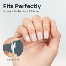 Modelones Extra Short Square Nail Tips displayed in a nail art setup