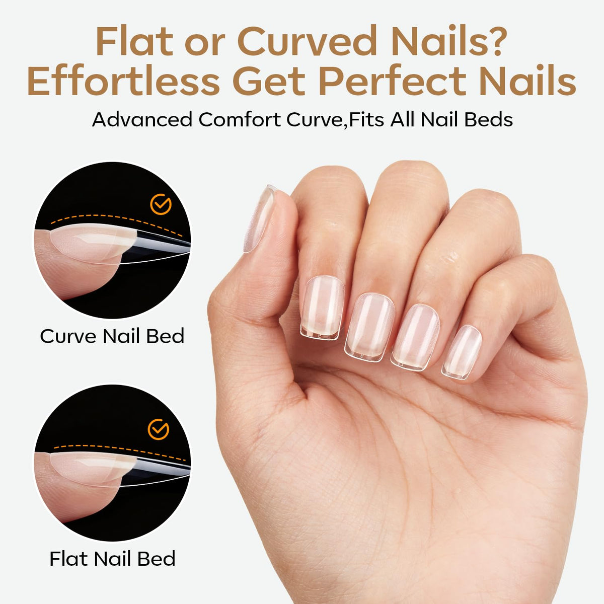 Modelones Extra Short Square Nail Tips on a manicure table