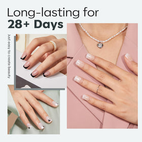 Modelones Extra Short Square Nail Tips showing various sizes