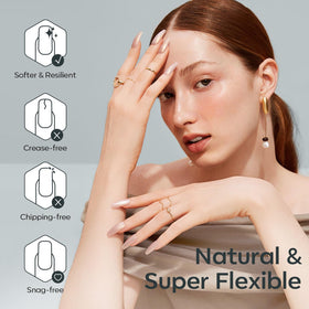 Modelones Extra Short Square Nail Tips with gel polish application