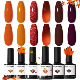 modelones Fall Gel Nail Polish Set with six colours front view