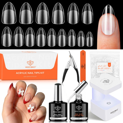 modelones Gel Nail Extension Kit including glue, tips, and lamp
