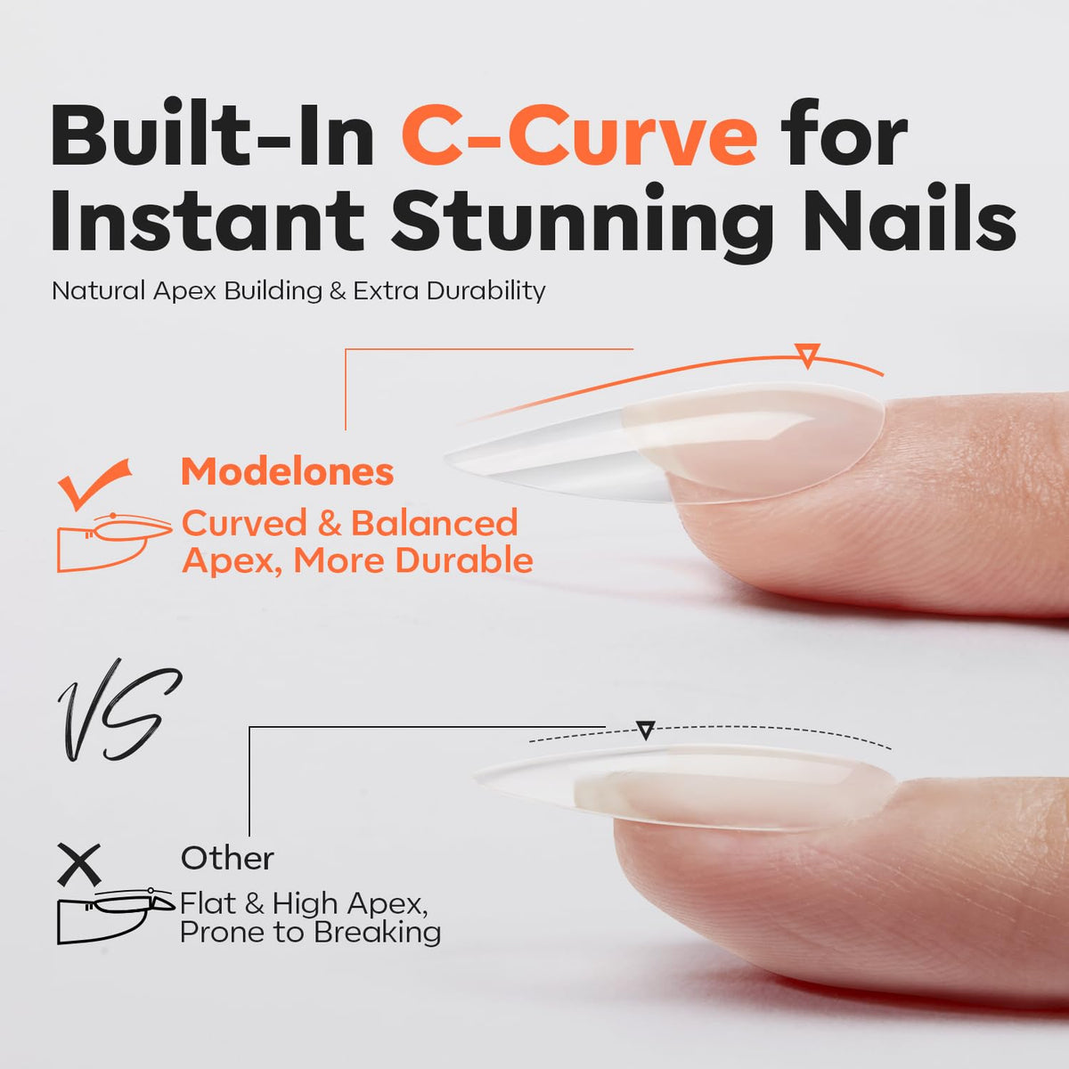 modelones Gel Nail Kit contents including nail tips and glue