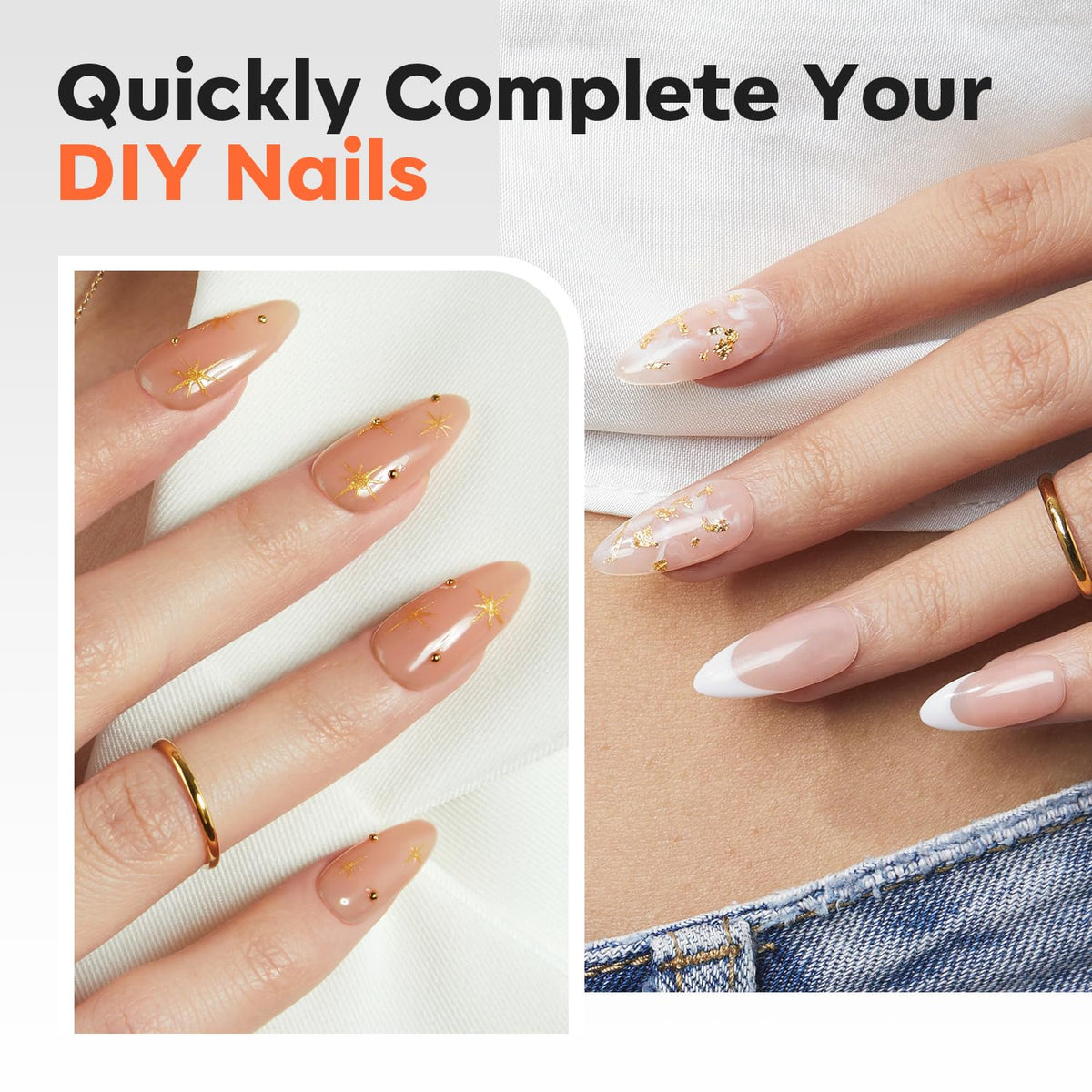 modelones Gel Nail Kit with almond nail tips displayed