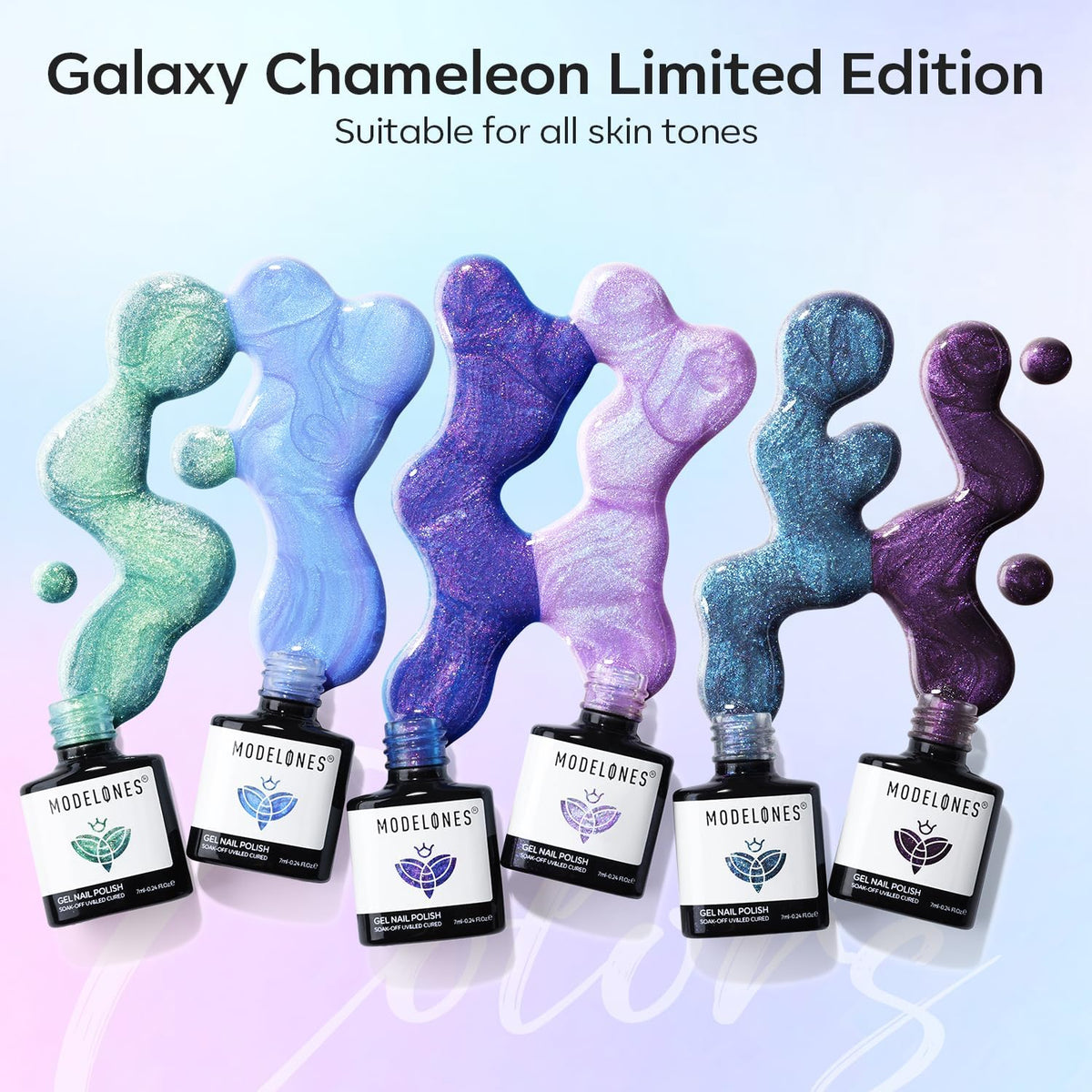 modelones Gel Nail Polish application process with UV lamp