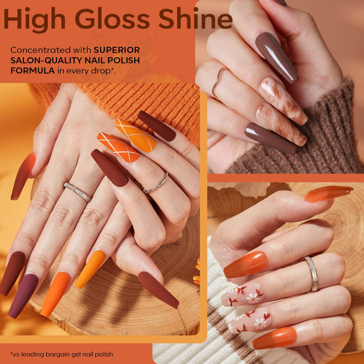 modelones Gel Nail Polish Kit close-up of fall colours