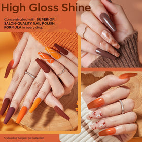 modelones Gel Nail Polish Kit close-up of fall colours