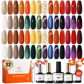 modelones Gel Nail Polish Kit featuring 20 colours and base coat