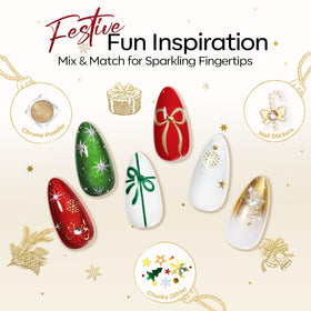 modelones Gel Nail Polish Kit with various glitter powders