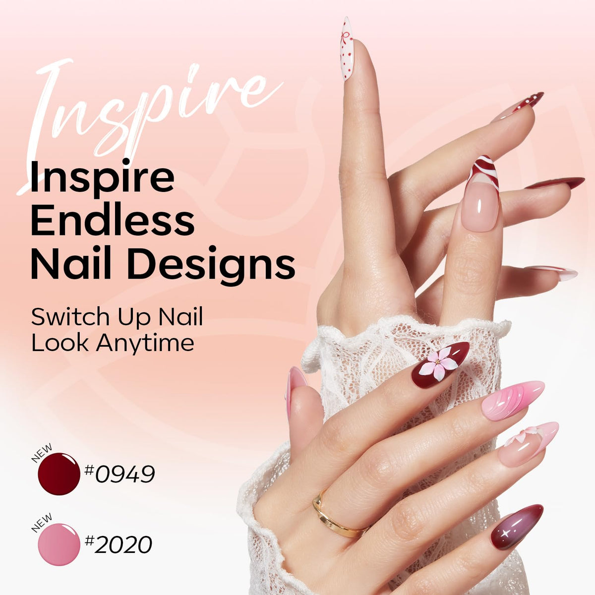 modelones Gel Nail Polish Set 12Pcs 15ML close-up of jelly nude shades
