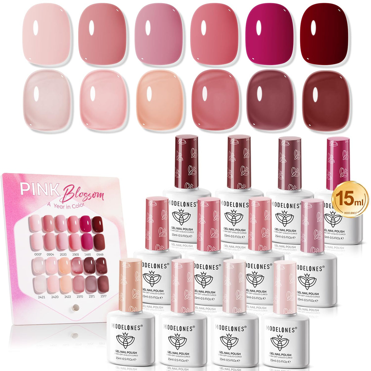 modelones Gel Nail Polish Set 12Pcs 15ML front view